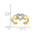 14k and White Rhodium Diamond Heart Toe Ring