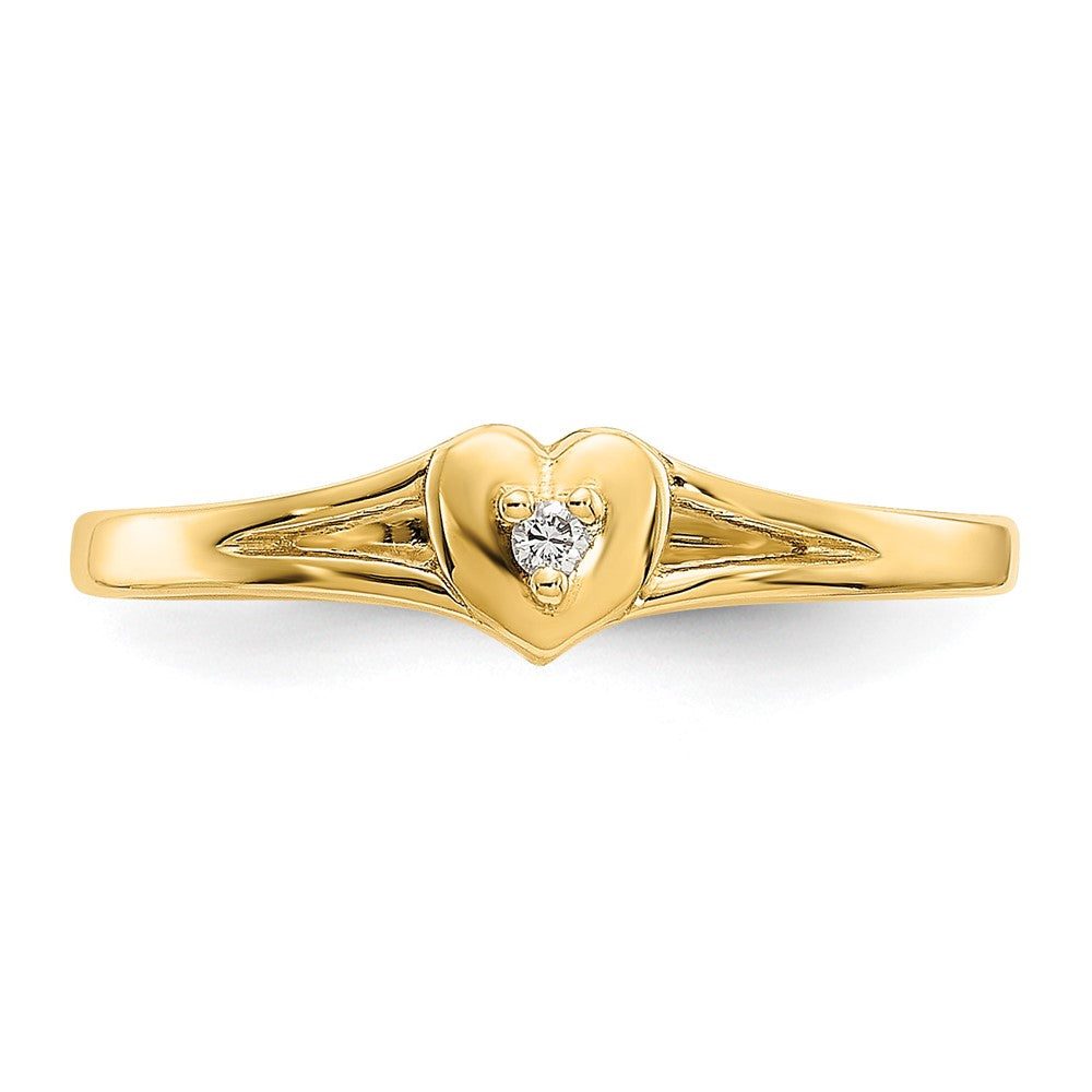 14k .01 carat Diamond Heart Toe Ring
