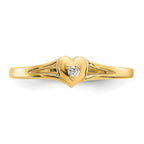 14k .01 carat Diamond Heart Toe Ring