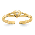 14k .01 carat Diamond Heart Toe Ring