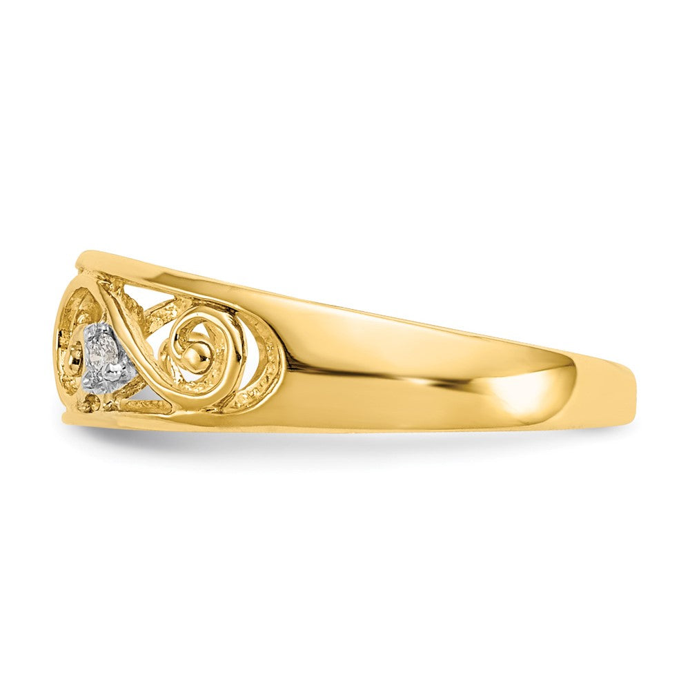 14k .02 carat Diamond Scroll Toe Ring