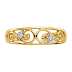 14k .02 carat Diamond Scroll Toe Ring