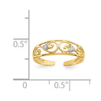 14k .02 carat Diamond Scroll Toe Ring