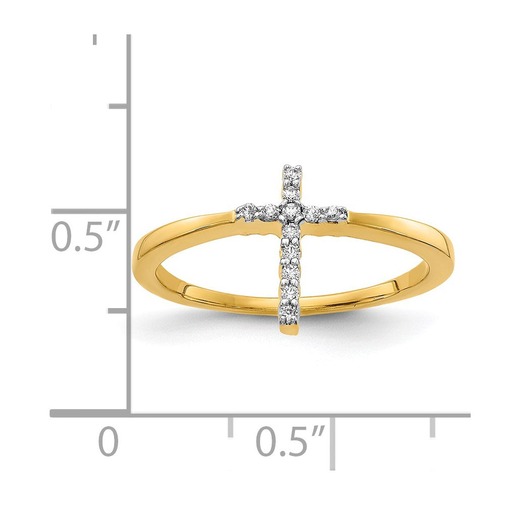 14k 1/15 carat Diamond Cross Ring