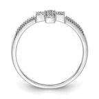 14k White Gold Polished 1/10 carat Diamond Cross Ring