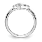 14k White Gold 1/20 carat Diamond Cross Ring