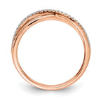 14k Rose Gold 1/10 carat Diamond 3-Strand Ring