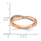 14k Rose Gold 1/10 carat Diamond 3-Strand Ring