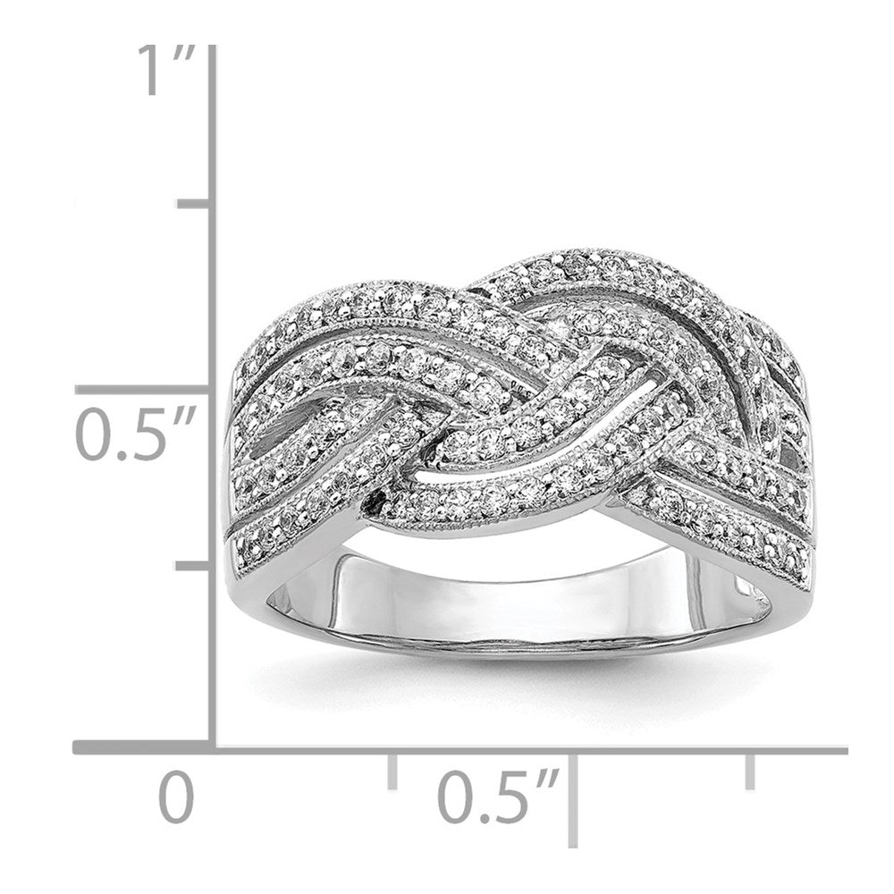 14k White Gold Woven 1/2 carat Diamond Ring