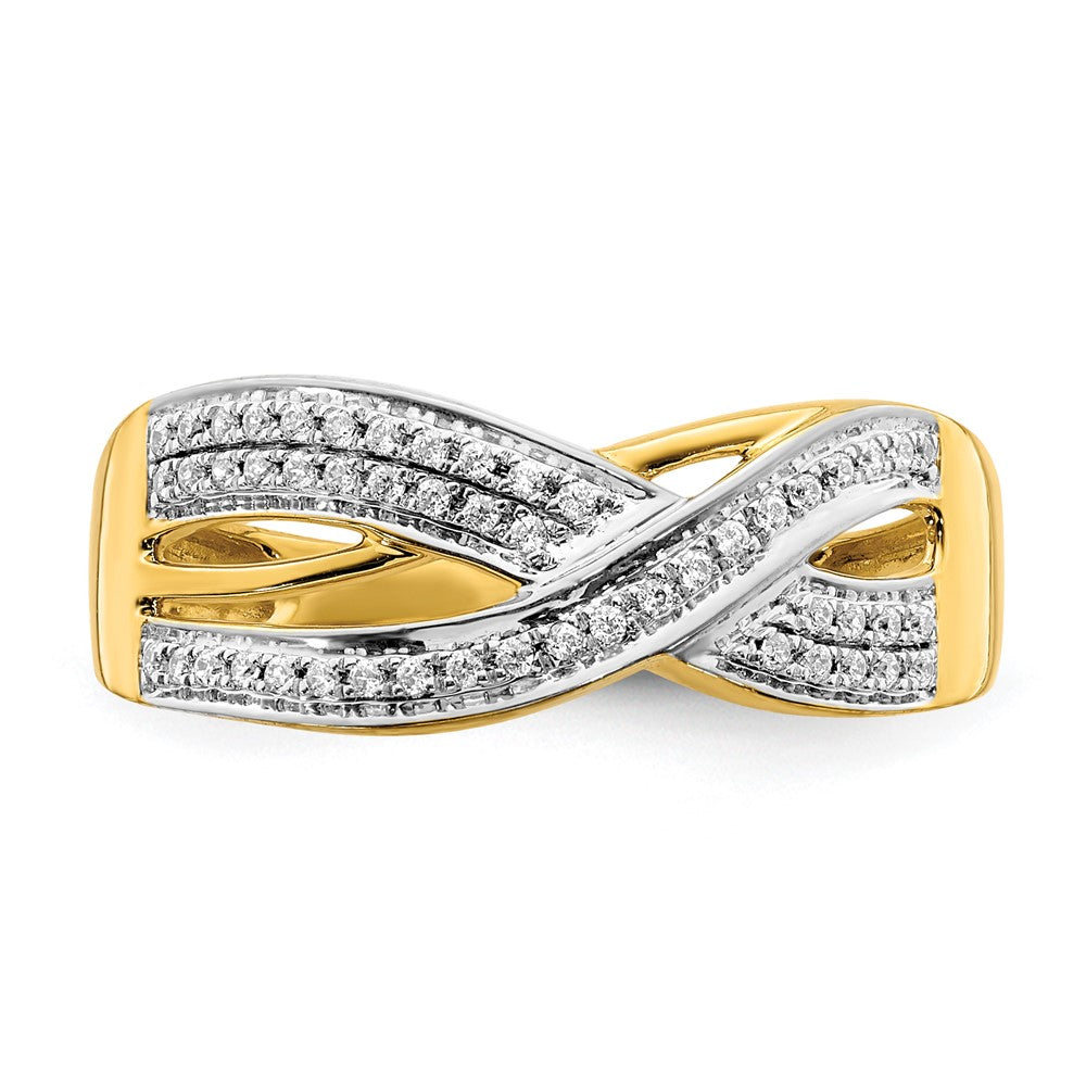 14k Polished 1/6 carat Diamond Ring