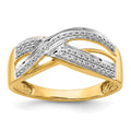 14k Polished 1/6 carat Diamond Ring