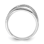 14k White Gold 1/4 carat Diamond 3-Strand Ring