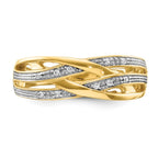 14k and White Rhodium 1/20 carat Diamond Woven Ring