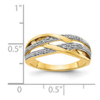 14k and White Rhodium 1/20 carat Diamond Woven Ring