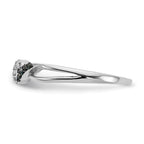 14k White Gold with Black Rhodium 1/10 carat Blue and White Diamond Twist Ring