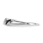14k White Gold with Black Rhodium 1/10 carat Black and White Diamond Twist Ring