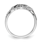14k White Gold with Black Rhodium 1/4 carat White and Black Diamond Swirl Ring