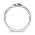 14k White Gold 1/15 carat Black and White Diamond X-Ring