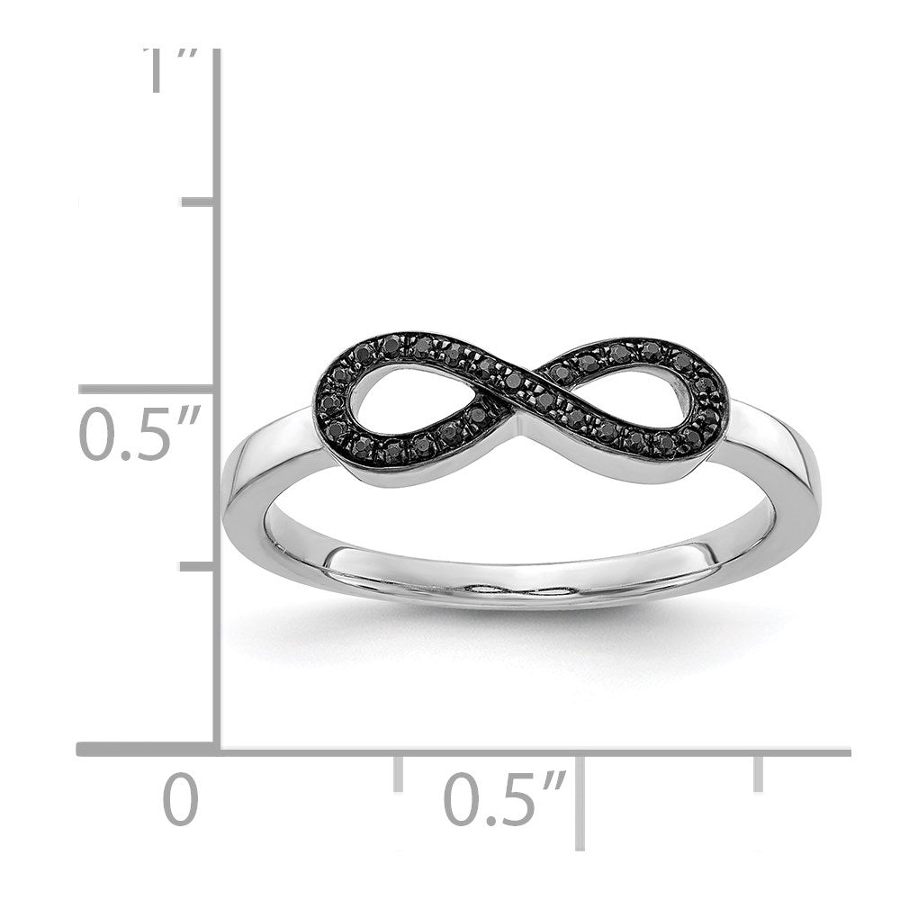 14k White Gold 1/10 carat Black Diamond Infinity Ring