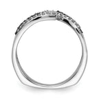 14k White Gold 1/2 carat Blue and White Diamond Fancy Bypass Ring