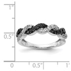 14k White Gold 1/2 carat Black and White Diamond Twist Ring