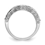 14k White Gold 3/8 carat White and Black Diamond Twist Ring