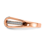 14k Rose Gold 1/3 carat White and Champagne Diamond Ring