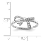 14k White Gold 1/20 carat Diamond Bow Ring