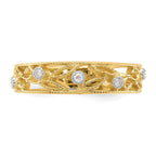 14k 6mm 1/20 carat Diamond Flower Vine Design Band