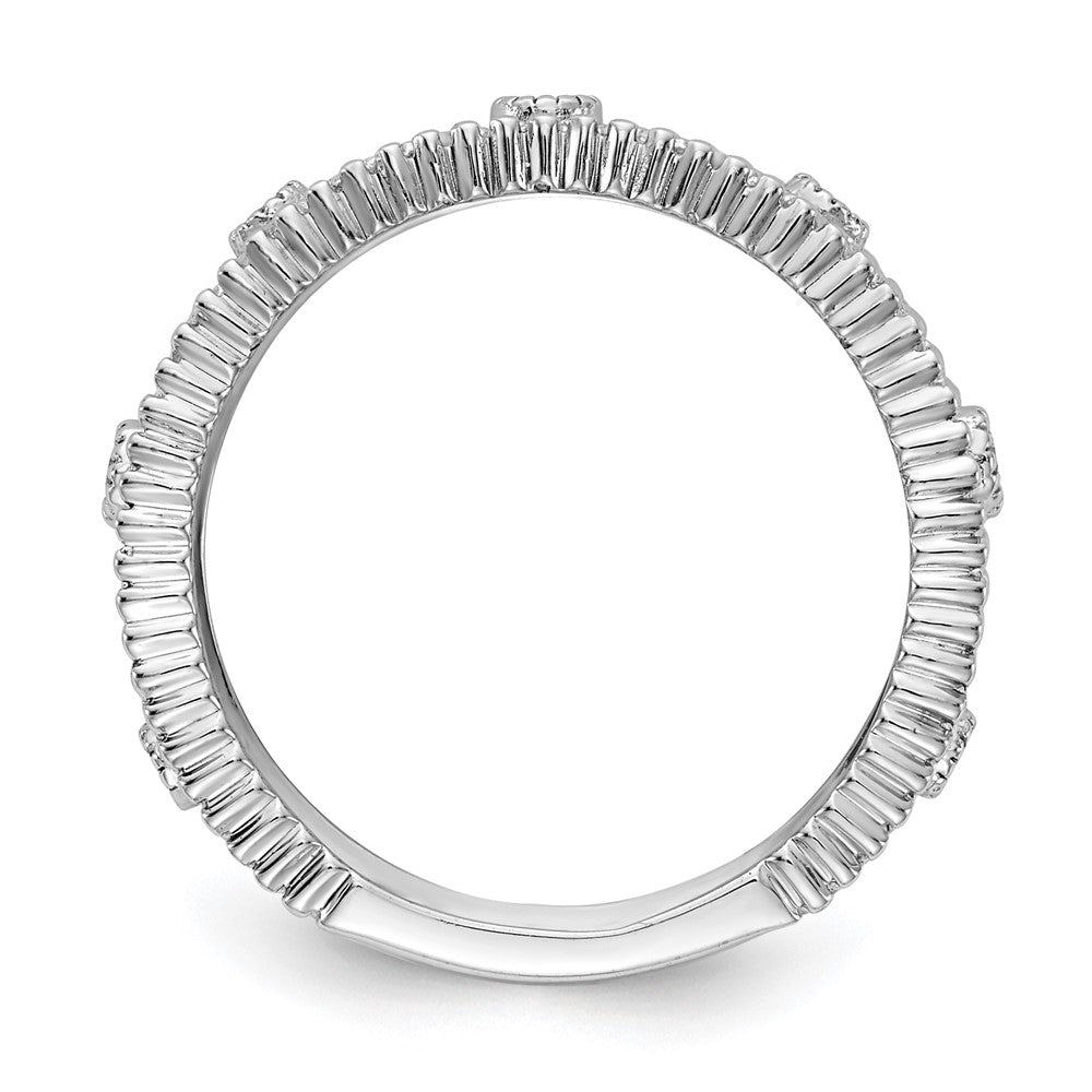 14k White Gold 1/4 carat Diamond Vintage Band