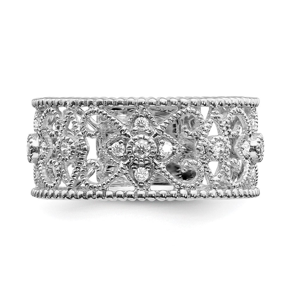 14k White Gold 1/4 carat Diamond Vintage Band