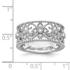 14k White Gold 1/4 carat Diamond Vintage Band