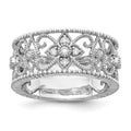 14k White Gold 1/4 carat Diamond Vintage Band