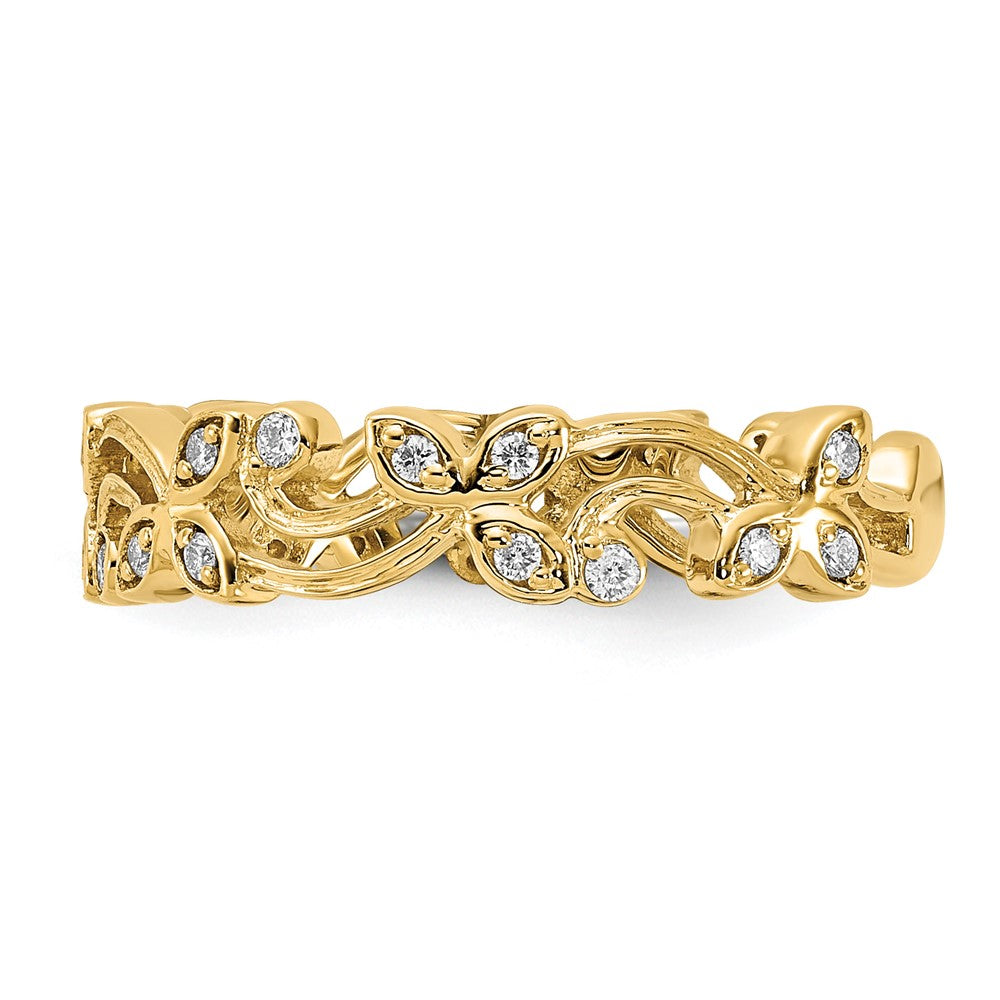 14k 1/5 carat Diamond Floral Band