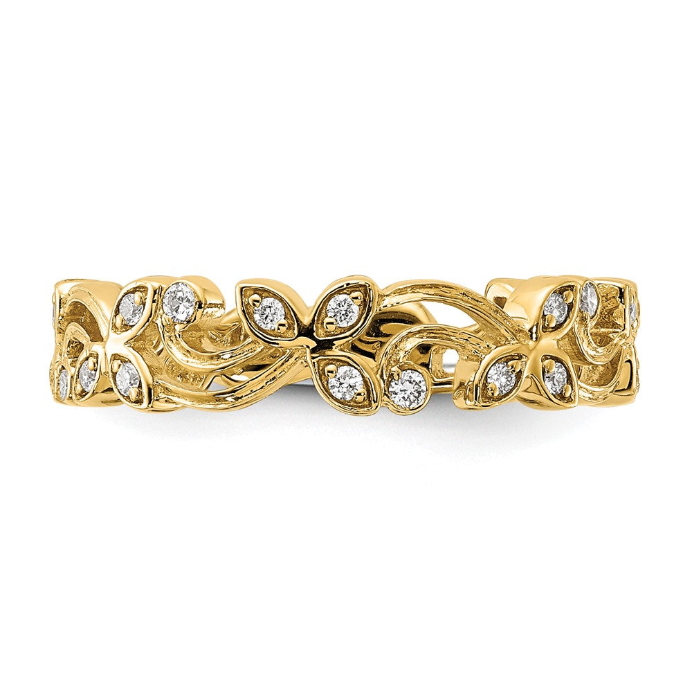 14k 1/5 carat Diamond Floral Band