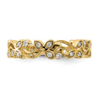 14k 1/5 carat Diamond Floral Band
