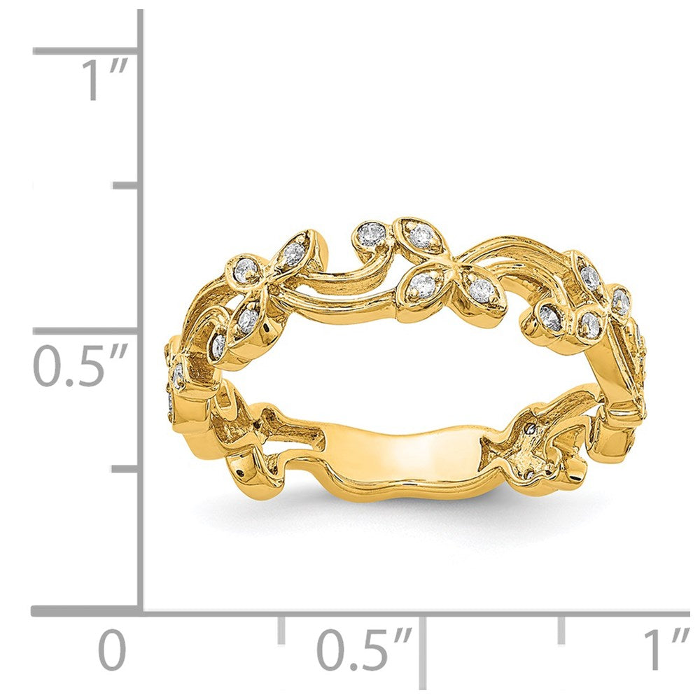 14k 1/5 carat Diamond Floral Band