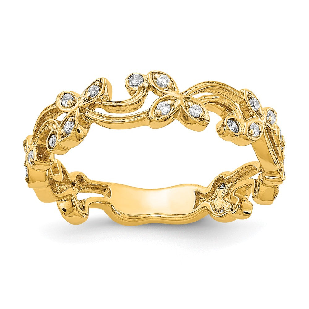 14k 1/5 carat Diamond Floral Band