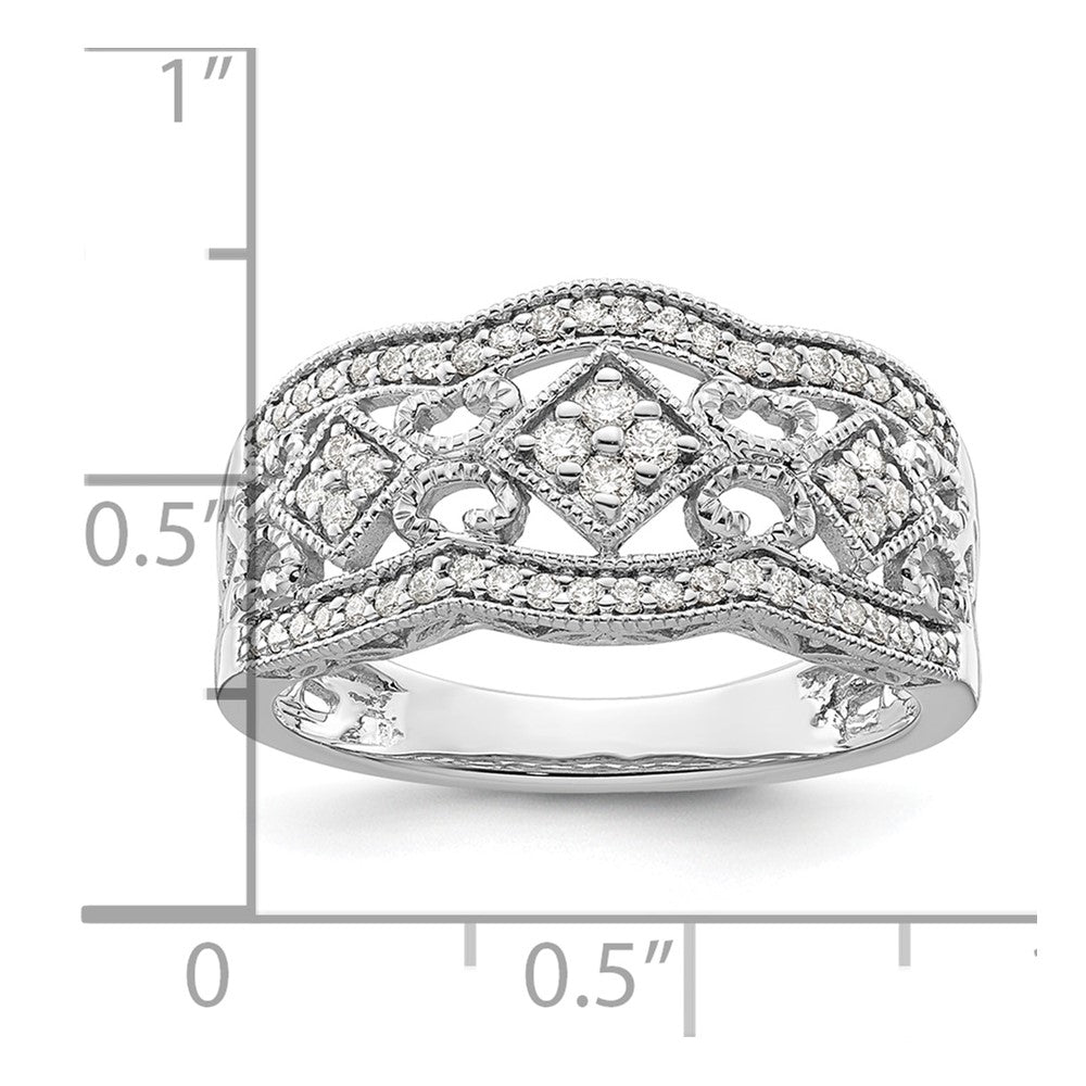 14k White Gold 1/4 carat Diamond Vintage Ring
