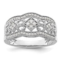 14k White Gold 1/4 carat Diamond Vintage Ring
