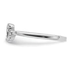 14k White Gold 1/20 carat Diamond Double Heart Ring