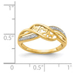 14k and White Rhodium Diamond MOM Ring