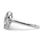 14k White Gold 1/10 carat Diamond Heart Ring