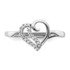 14k White Gold 1/10 carat Diamond Heart Ring