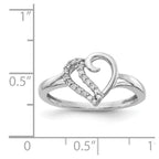 14k White Gold 1/10 carat Diamond Heart Ring