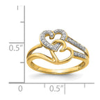14k 1/10 carat Diamond Two Intertwined Hearts Ring