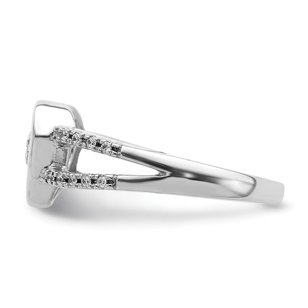 14k White Gold 1/8 carat Diamond Heart Ring