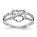 14k White Gold 1/8 carat Diamond Heart Ring