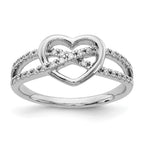 14k White Gold 1/8 carat Diamond Heart Ring