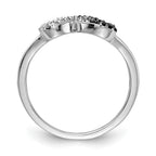 14k White Gold 1/6 carat Black and White Diamond Infinity Heart Ring